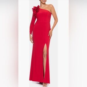 Xscape Ruflle One Shoulder Maxi Dress Size 14 B2304